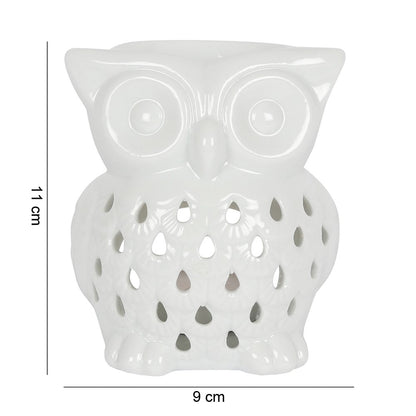 Ceramic White Owl Oil Burner