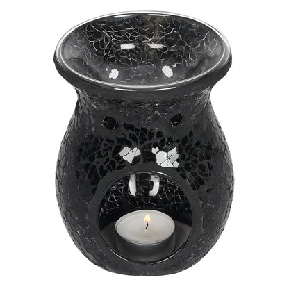 Large Black Crackle Oil Burner