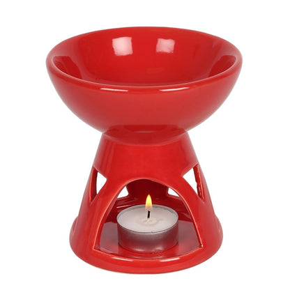 Ceramic Bowl Oil Burner Red