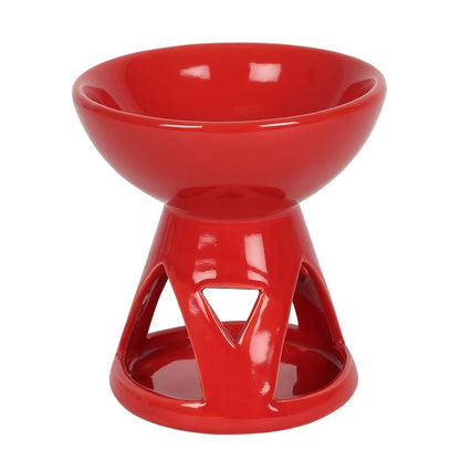 Ceramic Bowl Oil Burner Red