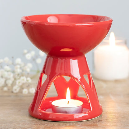 Ceramic Bowl Oil Burner Red