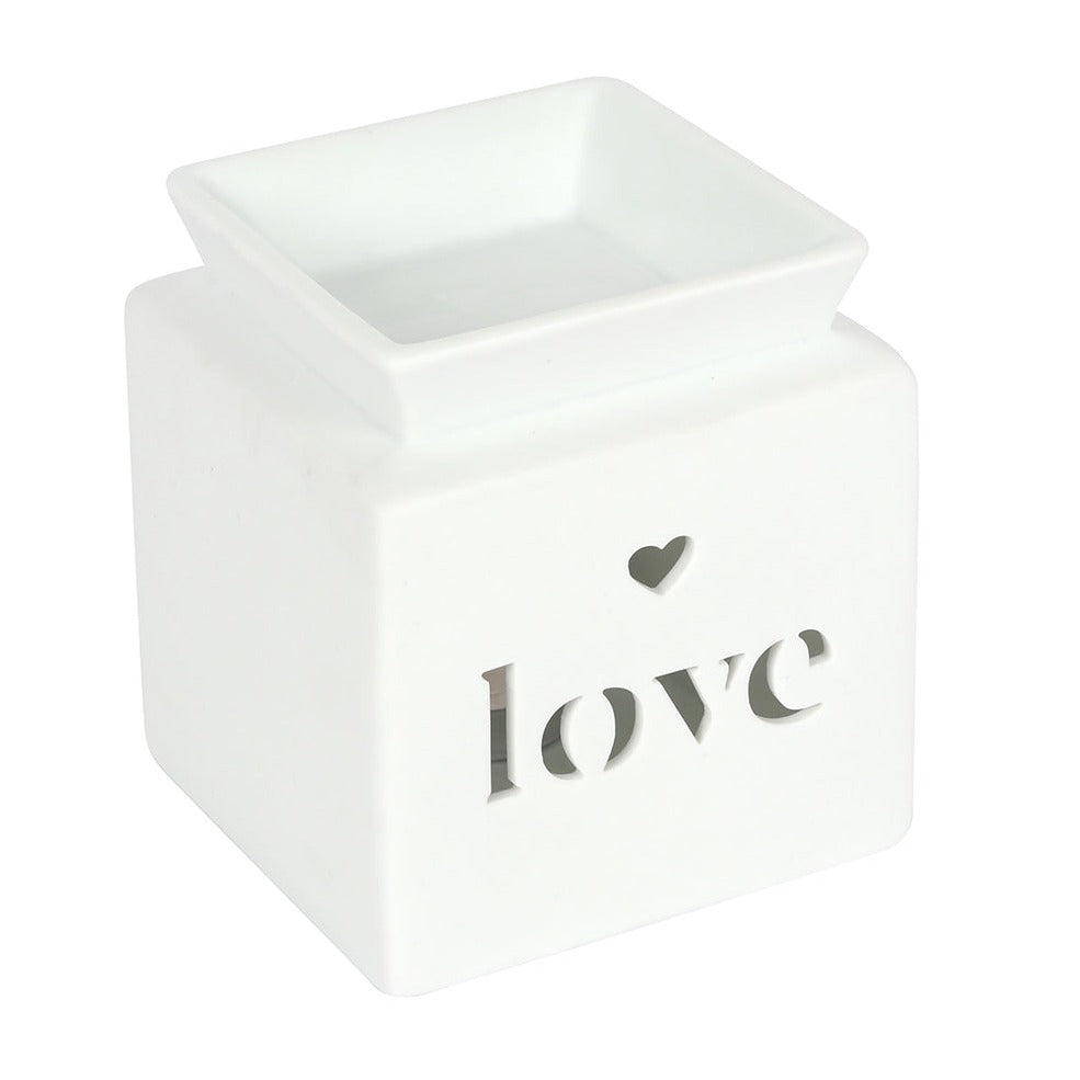 White Ceramic Love Oil Burner