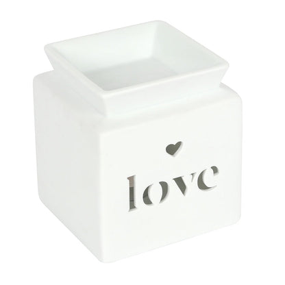 White Ceramic Love Oil Burner