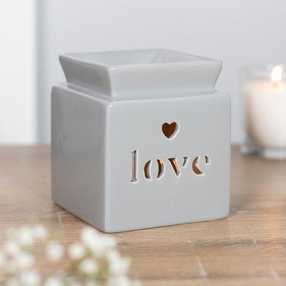 Grey Ceramic Love Oil Burner