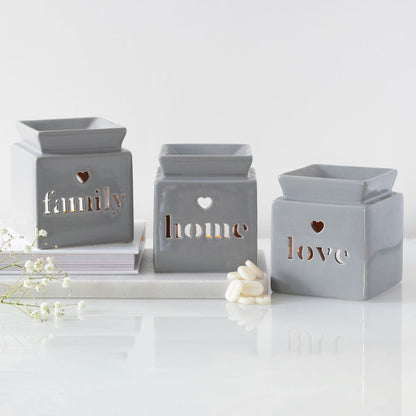 Grey Ceramic Love Oil Burner