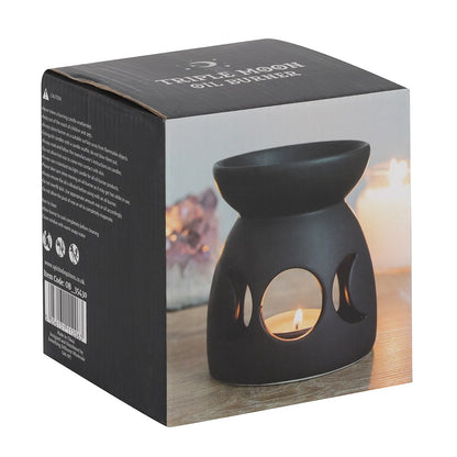 Black Triple Moon Cut Out Oil Burner