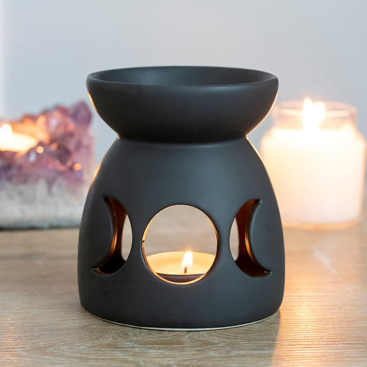 Black Triple Moon Cut Out Oil Burner