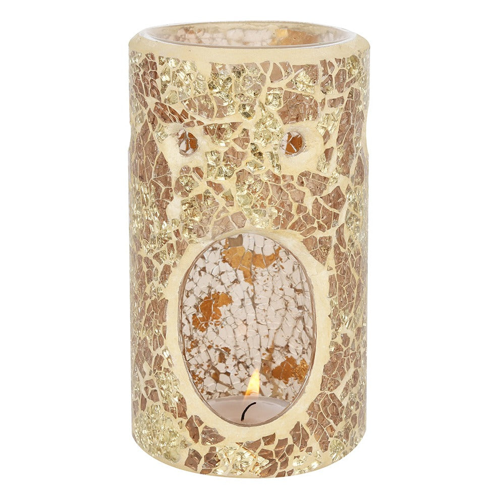 Gold Pillar Crackle Glass Oil Burner