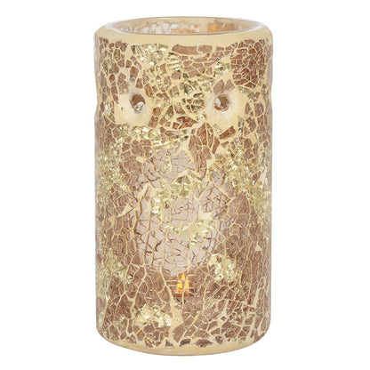 Gold Pillar Crackle Glass Oil Burner