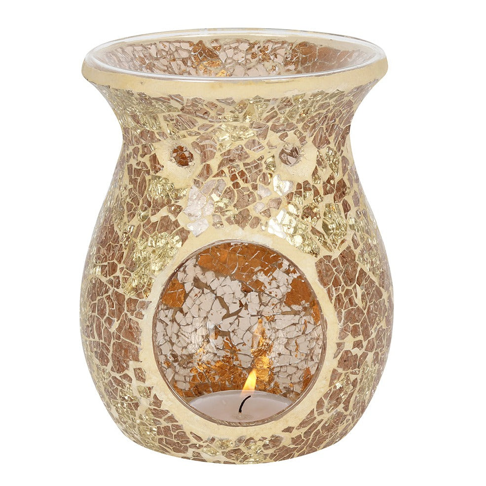 Gold Crackle Glass Oil Burner