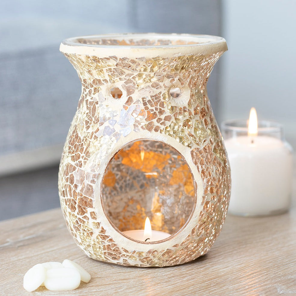 Gold Crackle Glass Oil Burner