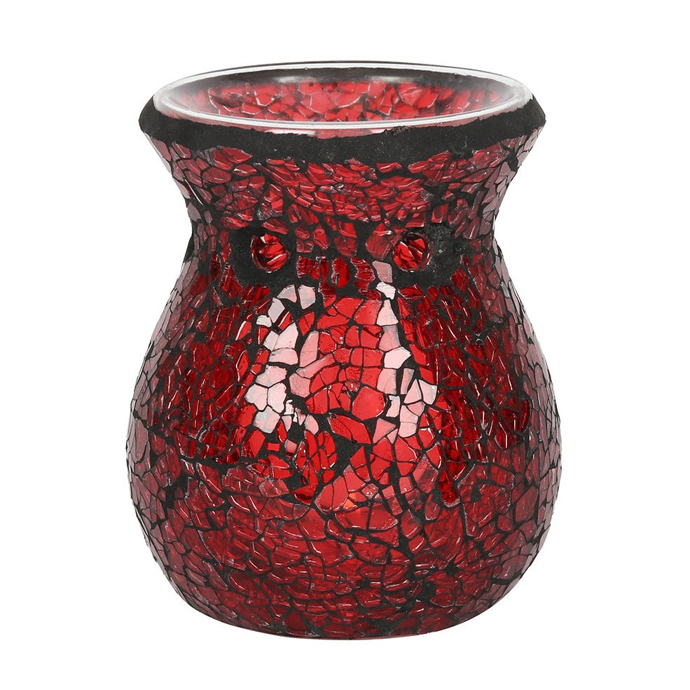 Red Crackle Glass Oil Burner