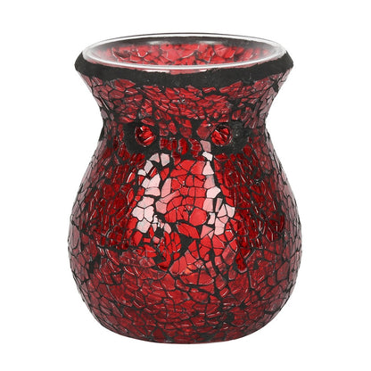 Red Crackle Glass Oil Burner