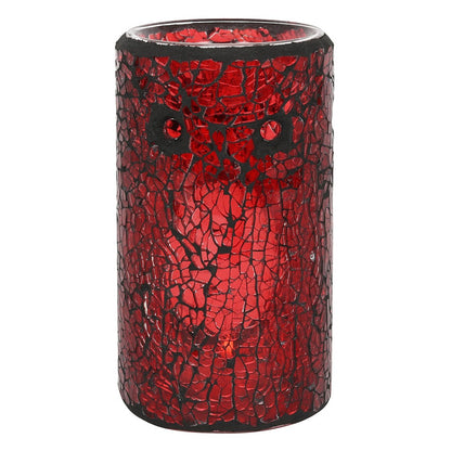 Red Pillar Crackle Glass Oil Burner