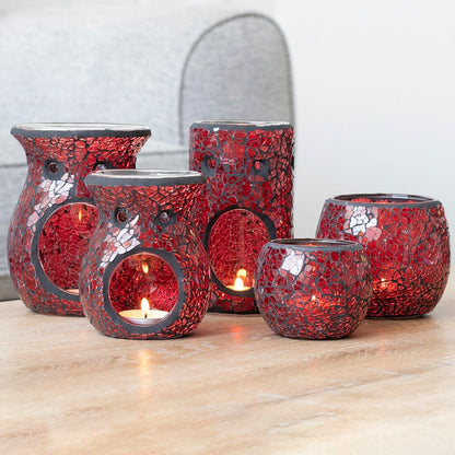 Red Crackle Glass Oil Burner