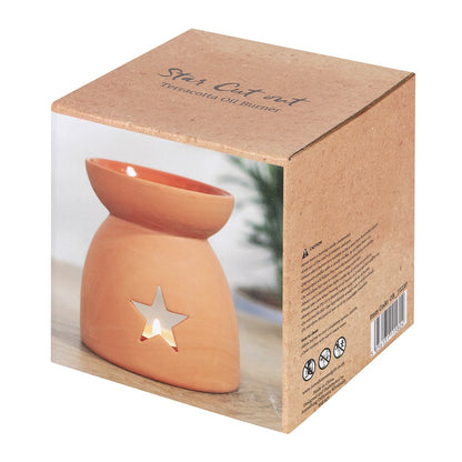 Star Cut Out Terracotta Oil Burner