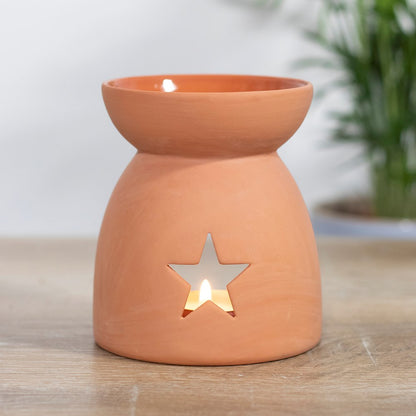 Star Cut Out Terracotta Oil Burner