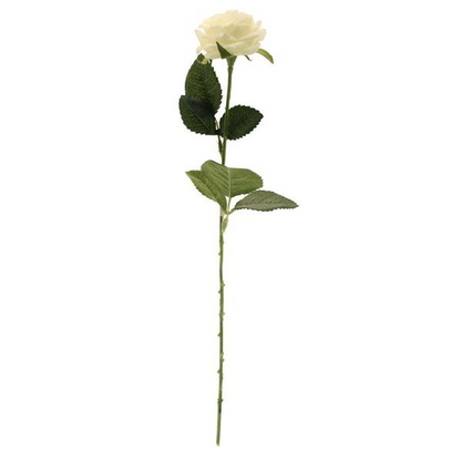 White Single Stem Rose 40 cm