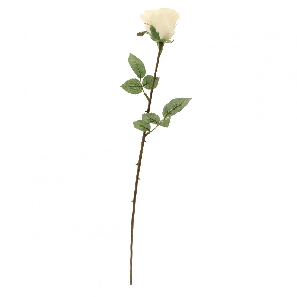 White Single Stem Rose 66 cm