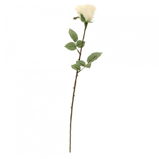 White Single Stem Rose 66 cm