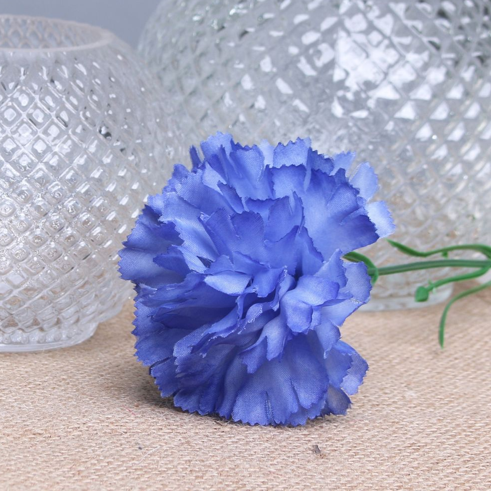 Royal Blue Single Silk Carnations Pack of 12 Stems