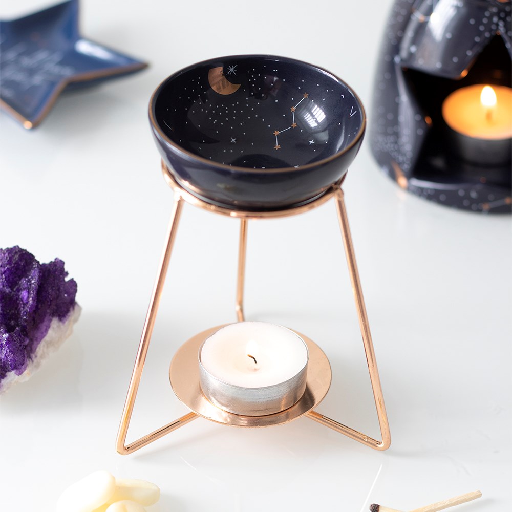 Purple Star Sign Oil Burner Dish and Stand