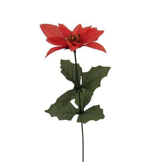 Artificial Single Red Poinsettia