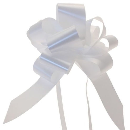 Pack of 20 White Pull Bow Ribbon 50mm