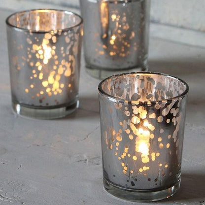 Silver Speckled Tealight Holder