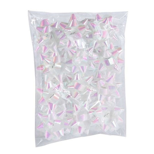 Pack of 12 Iridescent White Mini Bows