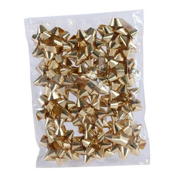 Pack of 12 Metallic Gold Mini Bows