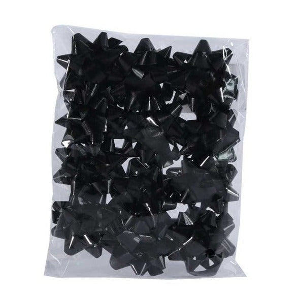 Pack of 12 Shiny Black Mini Bows