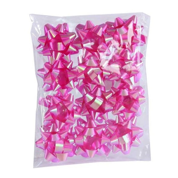 Pack of 12 Iridescent Cerise Mini Bows