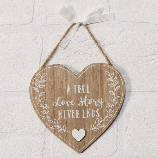 A True Love Story Heart Plaque