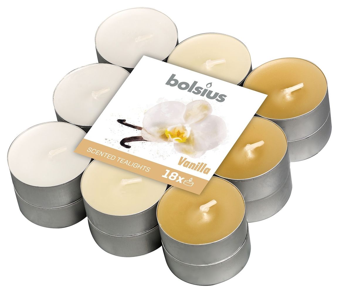 Pack of 18 Bolsius Vanilla Tealights