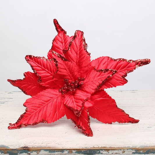 Large Red Poinsettia Pick