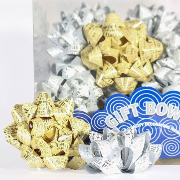 Pack of 30 Silver & Gold Happy Birthday Gift Bows