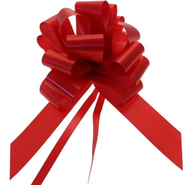 Pack of 20 Metallic Red Pull Bow Ribbon 50mm