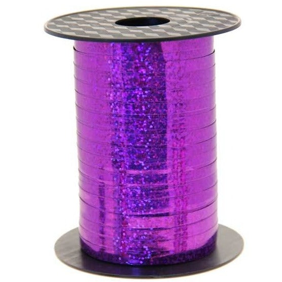 250m Purple Holographic Curling Ribbon (5mm)