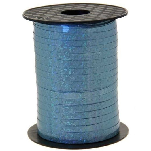 250m Ice Blue Holographic Curling Ribbon (5mm)