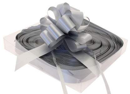 Pack of 30 Silver Pull Bow Ribbon 31mm