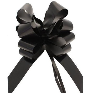 Pack of 20 Black Pull Bow Ribbon 50mm