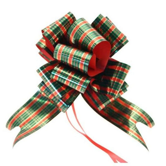 Pack of 20 Tartan Pull Bow Ribbon 50mm