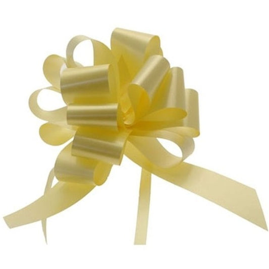 Pack of 30 Light Yellow Pull Bow Ribbon 31mm