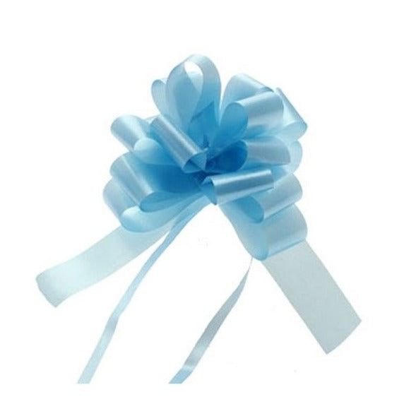 Pack of 30 Light Blue Pull Bow Ribbon 31mm