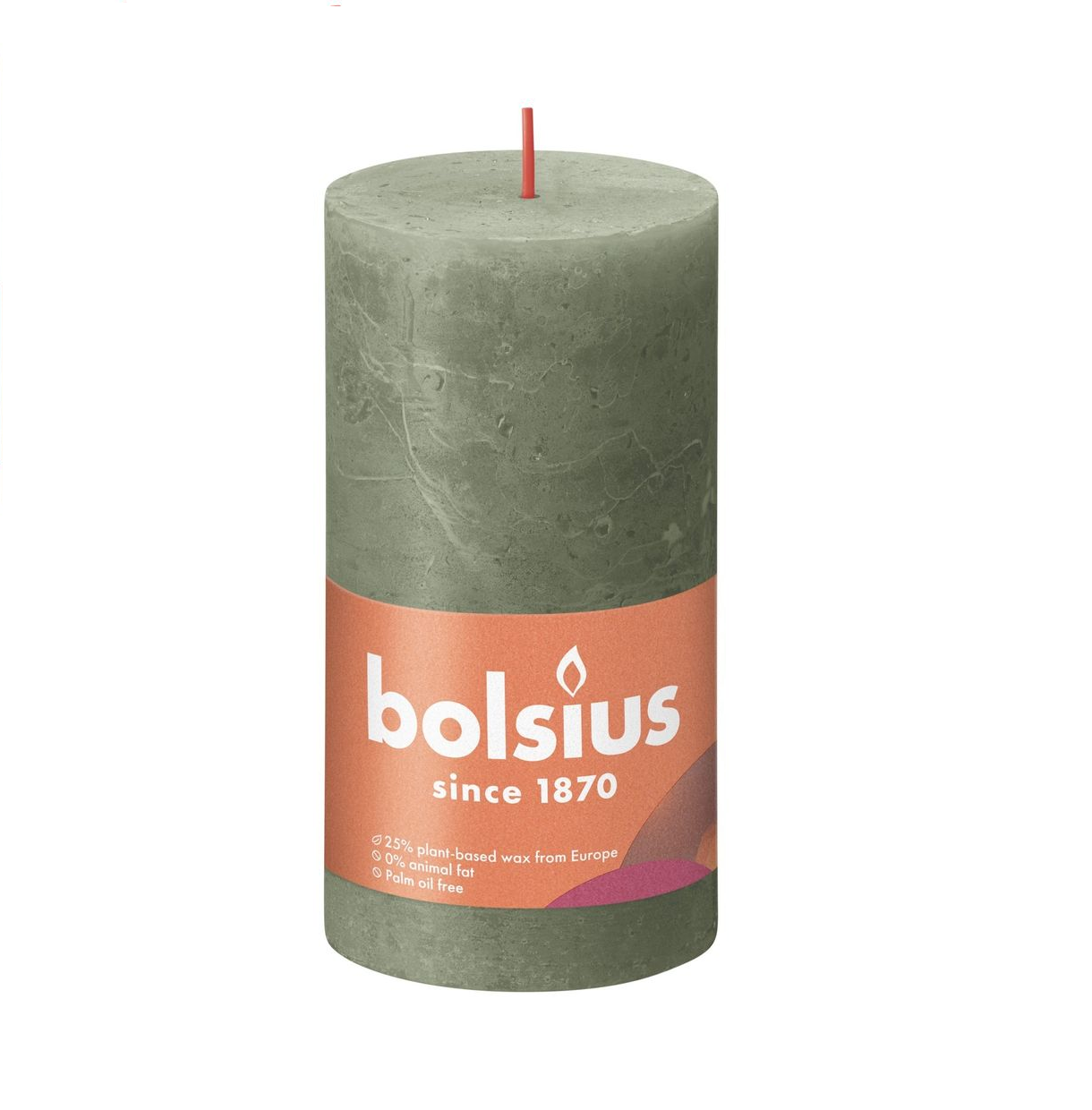 Bolsius Rustic Fresh Olive Pillar Candle Unscented