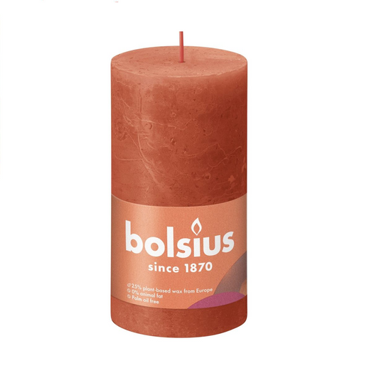 Bolsius Earthy Orange Pillar Candle Unscented (130 x 68mm)