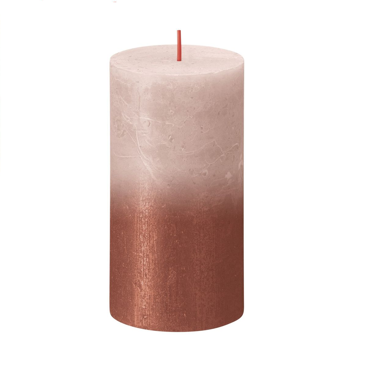 Bolsius Faded Misty Pink Metallic Pillar Candle Unscented