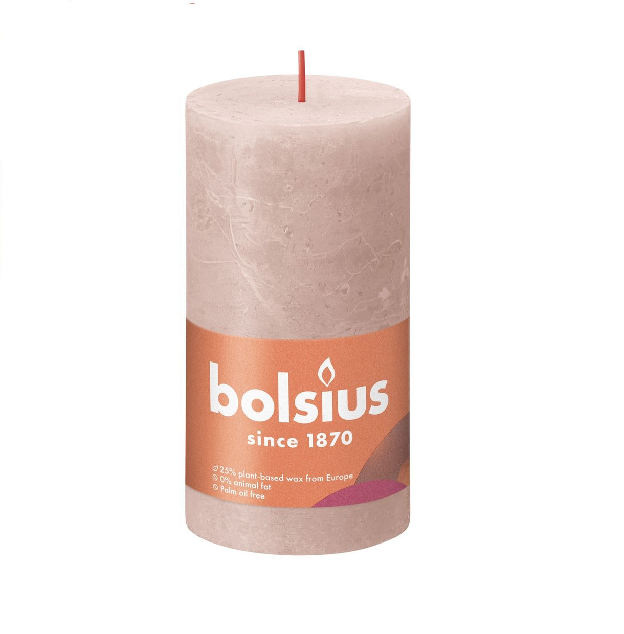 Bolsius Misty Pink Pillar Candle Unscented